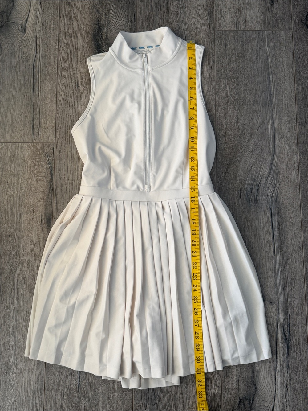 Prince White Sleeveless Zip-Front Pleated Dress - Picture 3 of 11